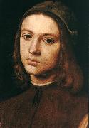 PERUGINO, Pietro Portrait of a Young Man (detail) af oil painting reproduction